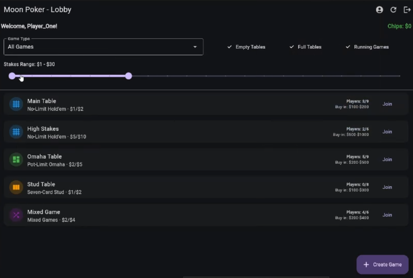 MoonPoker Screenshot